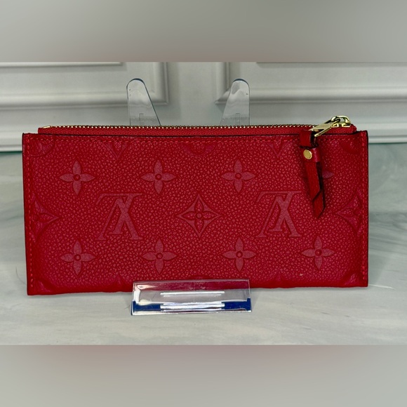 Louis Vuitton Monogram Empreinte Red Leather Zip Pouch - Picture 2 of 7